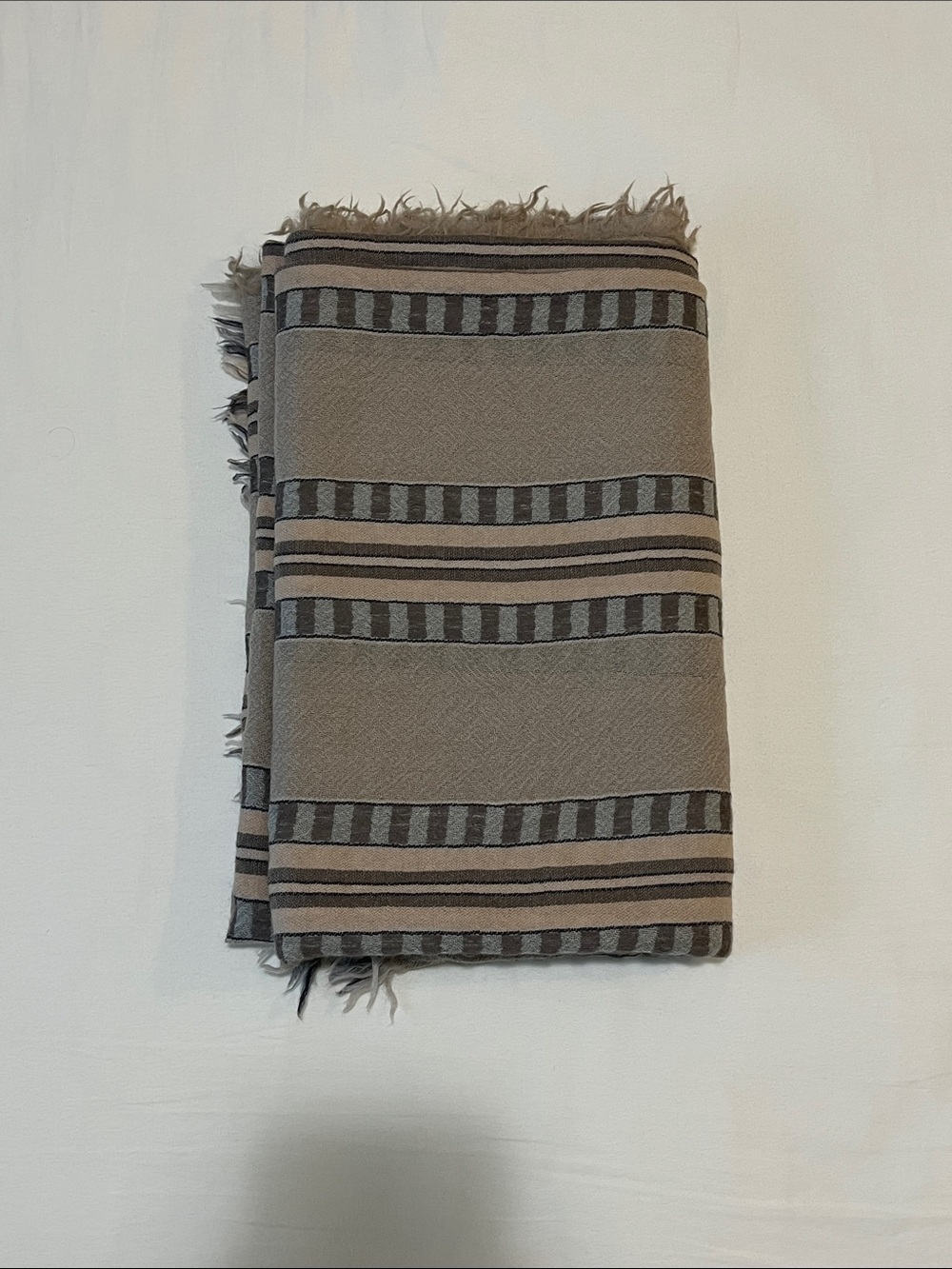 Aritzia Wilfred 100% wool blanket scarf in Taupe & Gray
